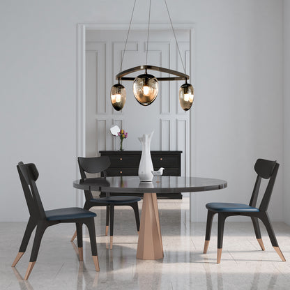 Leaf Oval Triple Chandelier