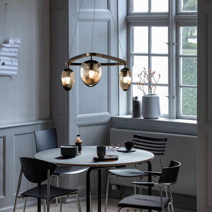 Leaf Oval Triple Chandelier