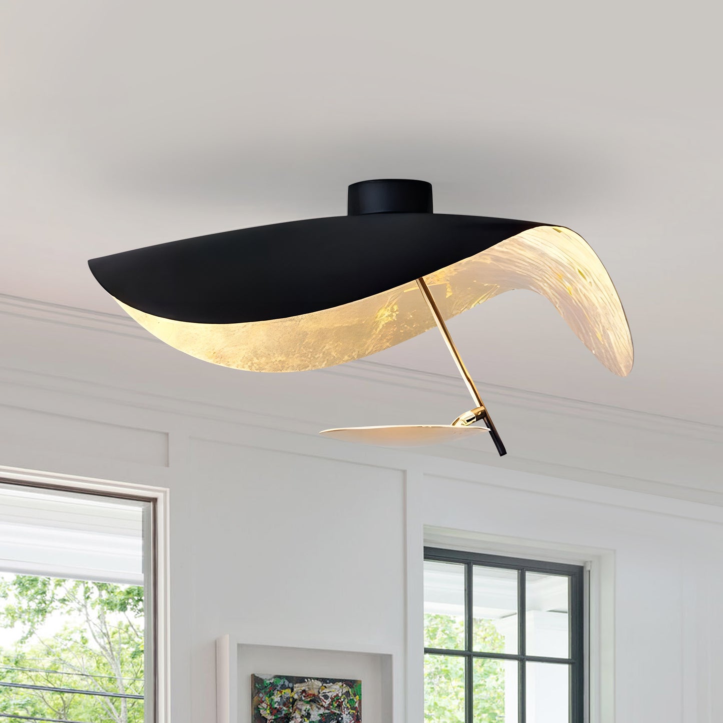 Lederam Gold Leaf Ceiling Light