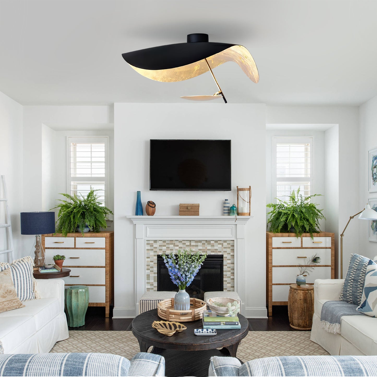 Lederam Gold Leaf Ceiling Light