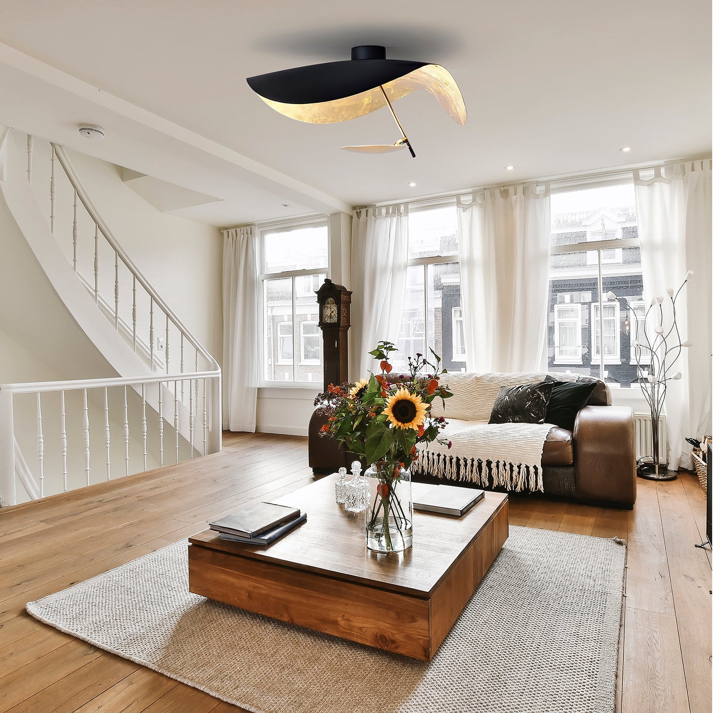 Lederam Gold Leaf Ceiling Light