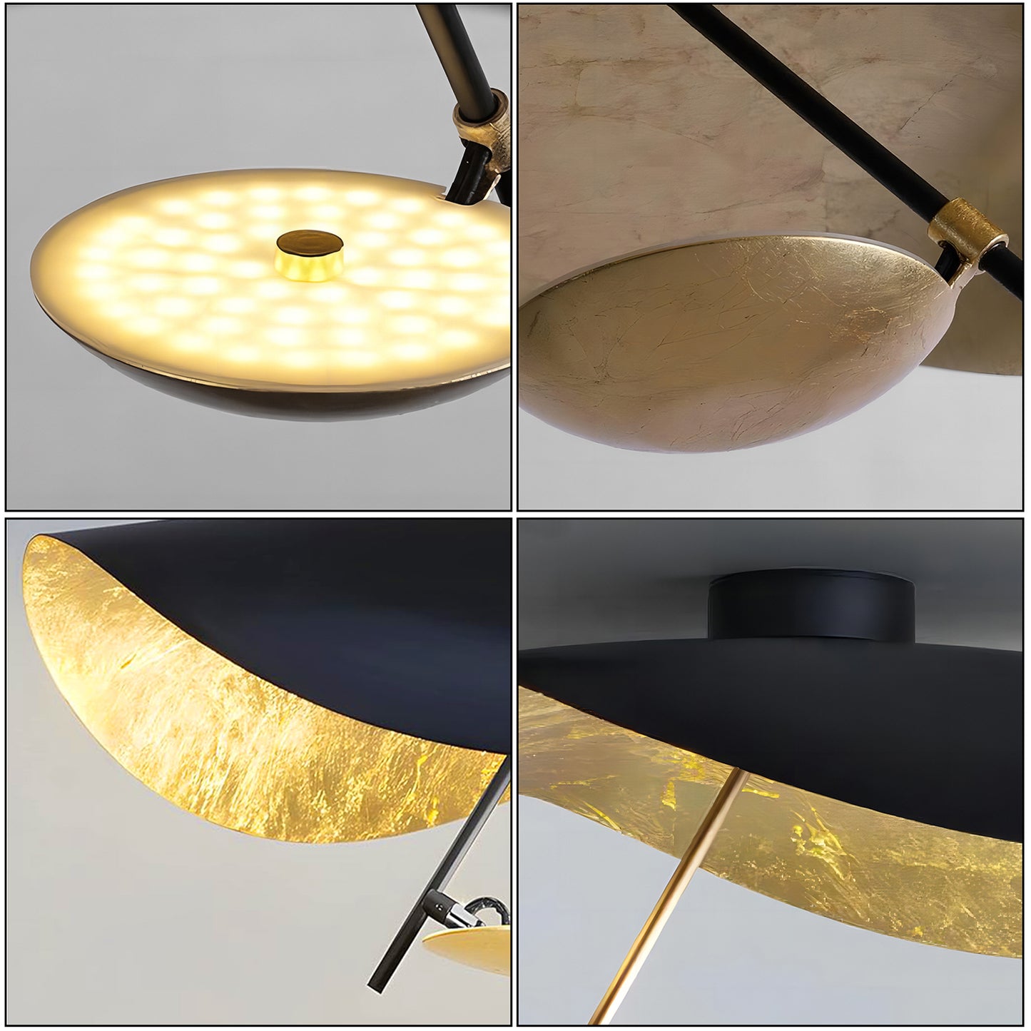 Lederam Gold Leaf Ceiling Light