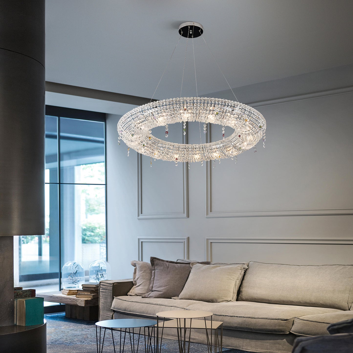 Looop Crystal Ring Chandelier