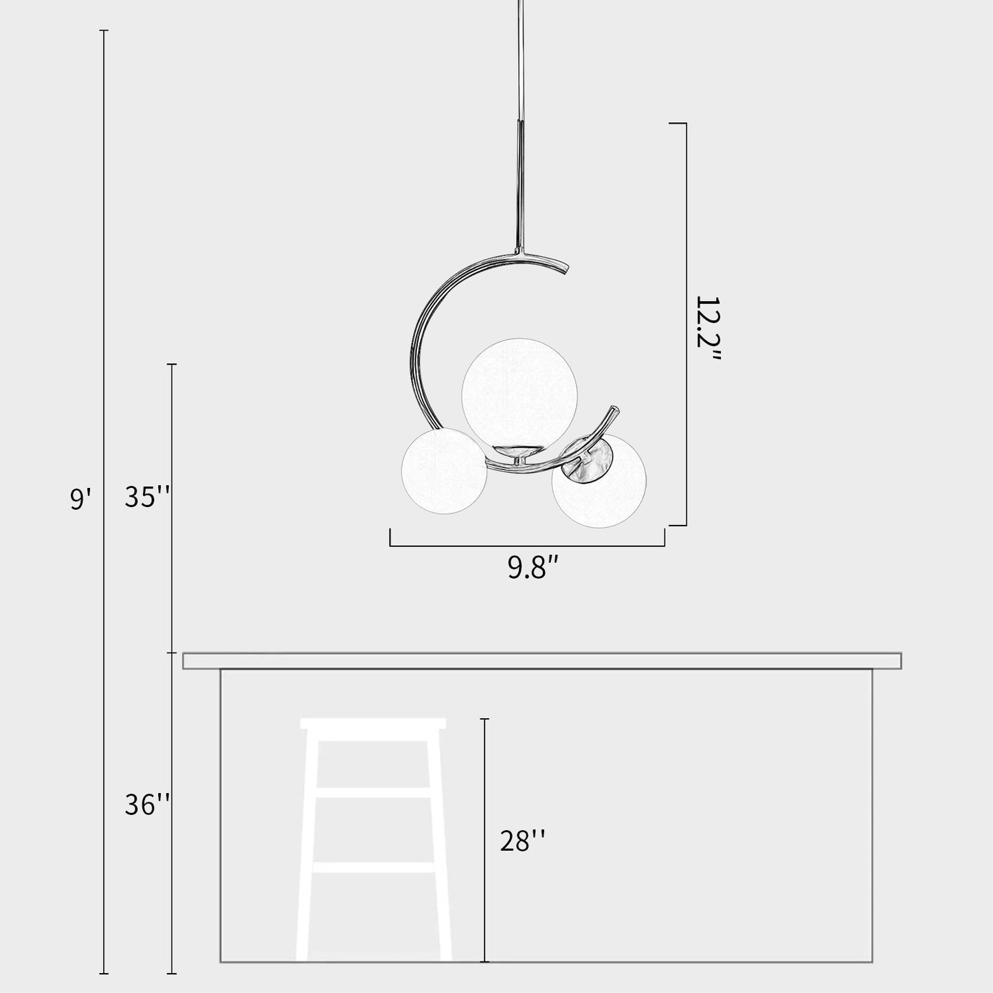 Meniscus Glass Pendant Lamp