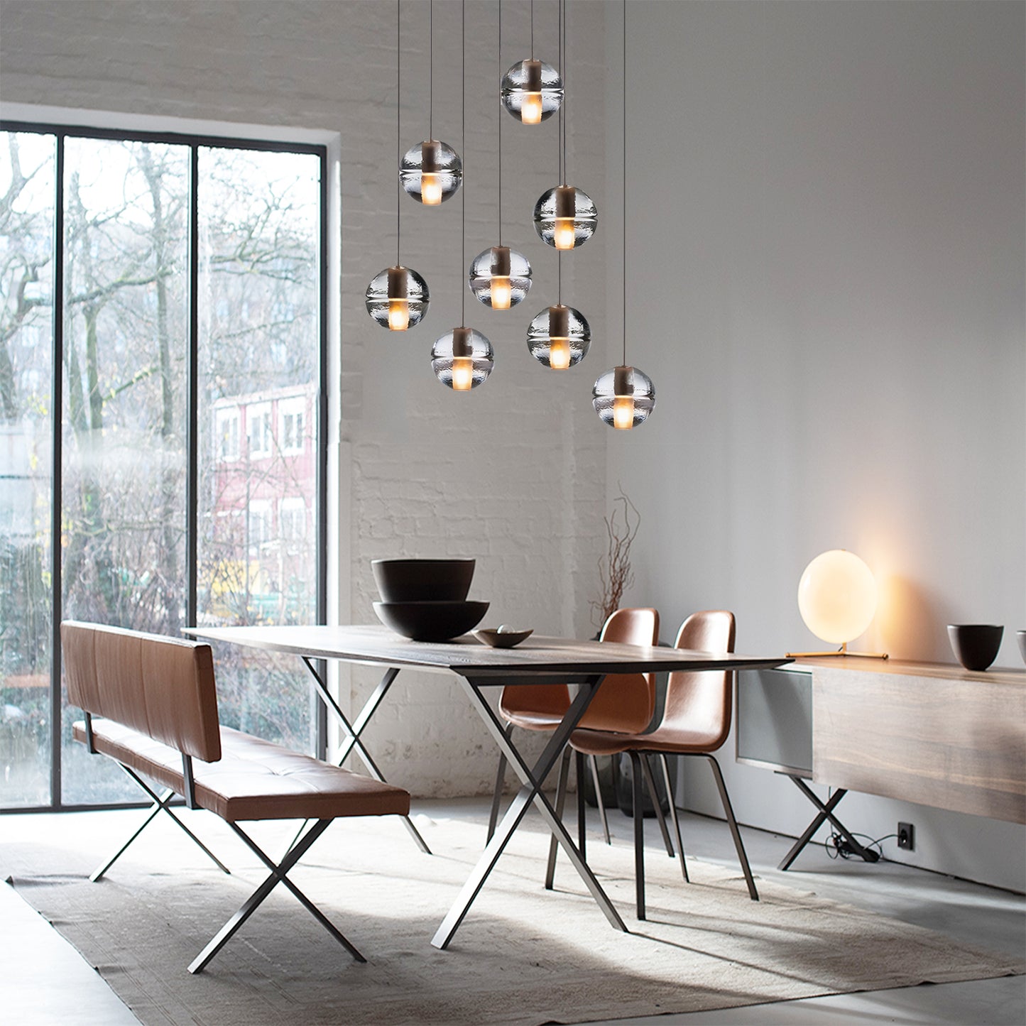 Multi-Crystal Ball Pendant Light
