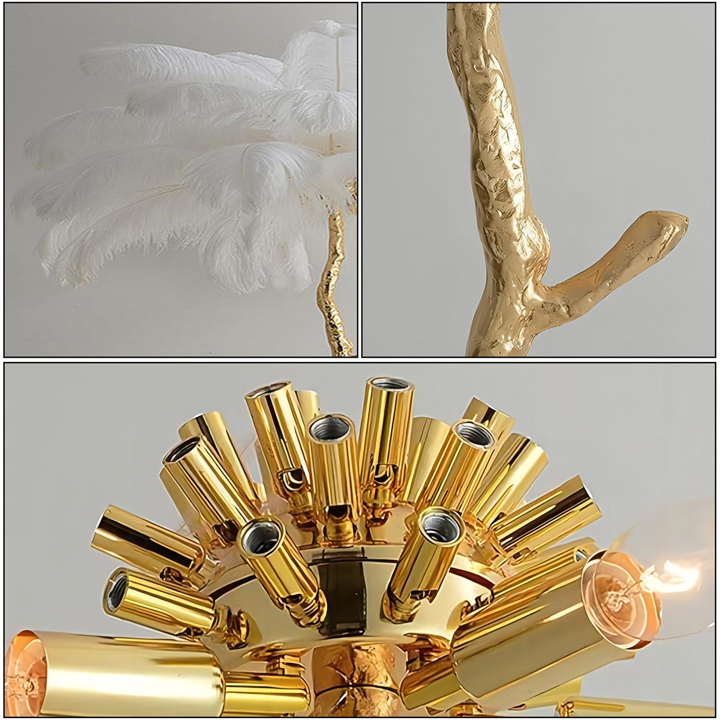 Ostrich Feather Floor Lamp