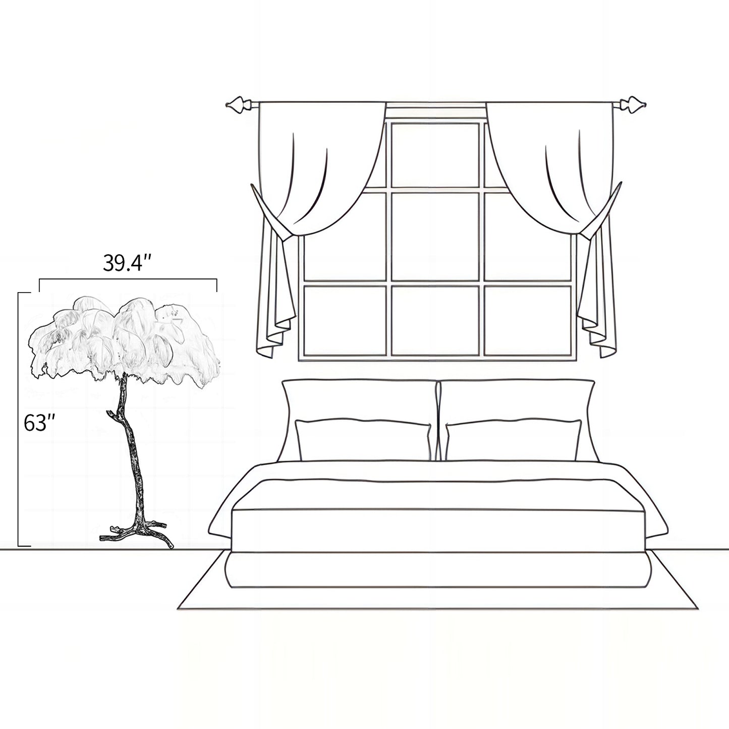 Ostrich Feather Floor Lamp