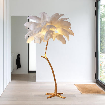 Ostrich Feather Floor Lamp