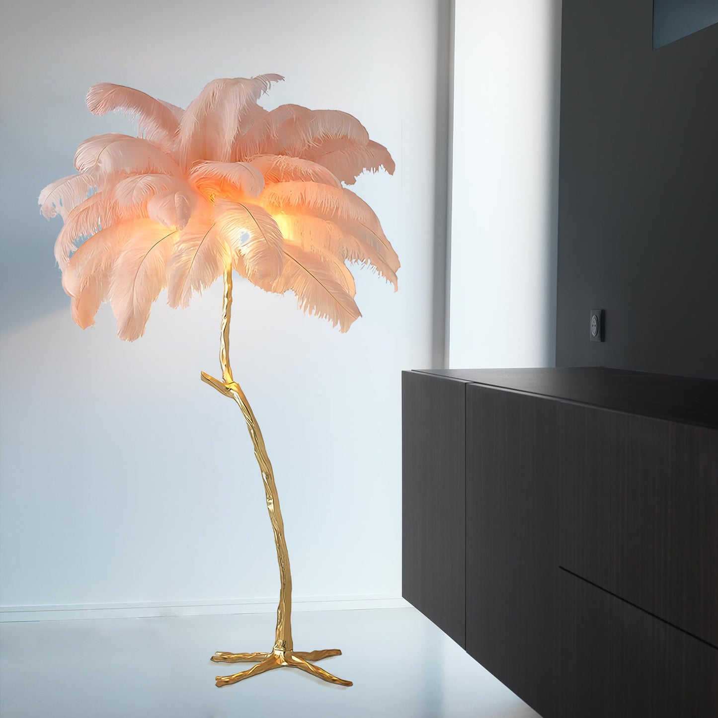 Ostrich Feather Floor Lamp