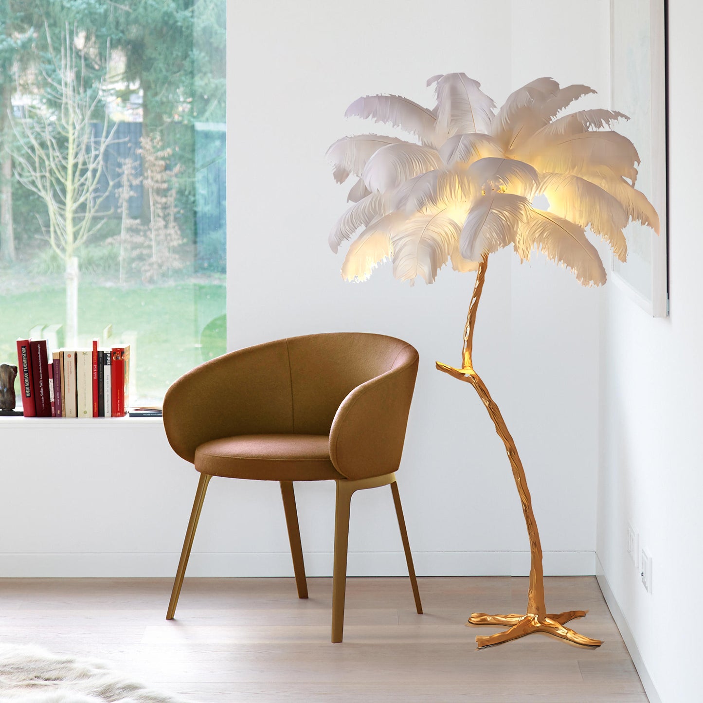 Ostrich Feather Floor Lamp