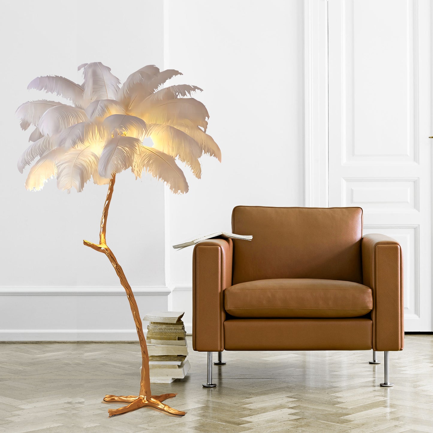 Ostrich Feather Floor Lamp