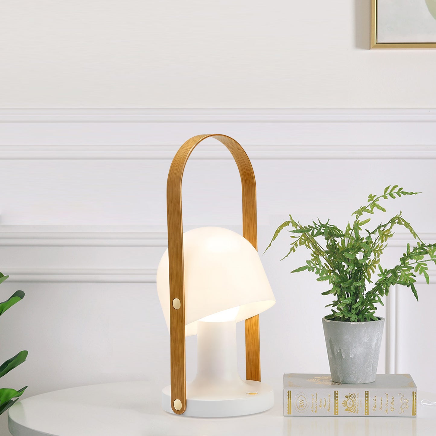 Portable Wooden Handle Table Lamp