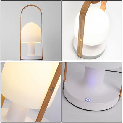Portable Wooden Handle Table Lamp