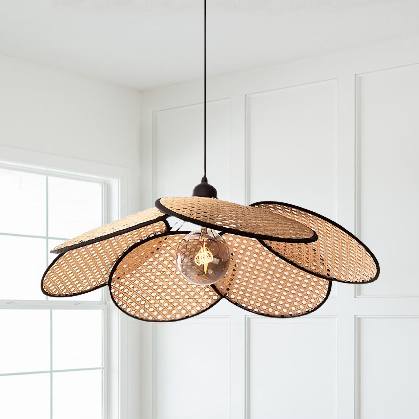 Rattan Screen Chandelier