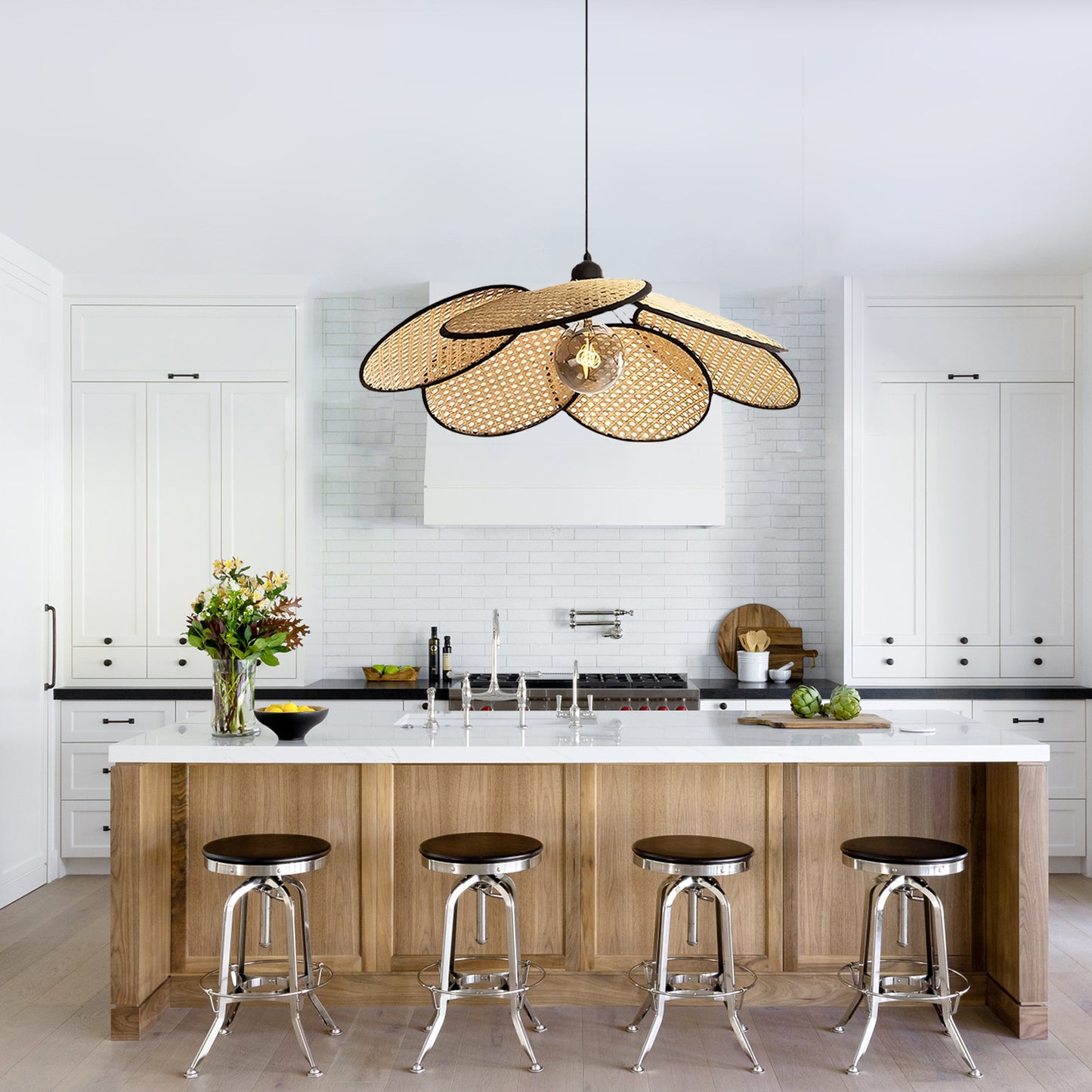 Rattan Screen Chandelier