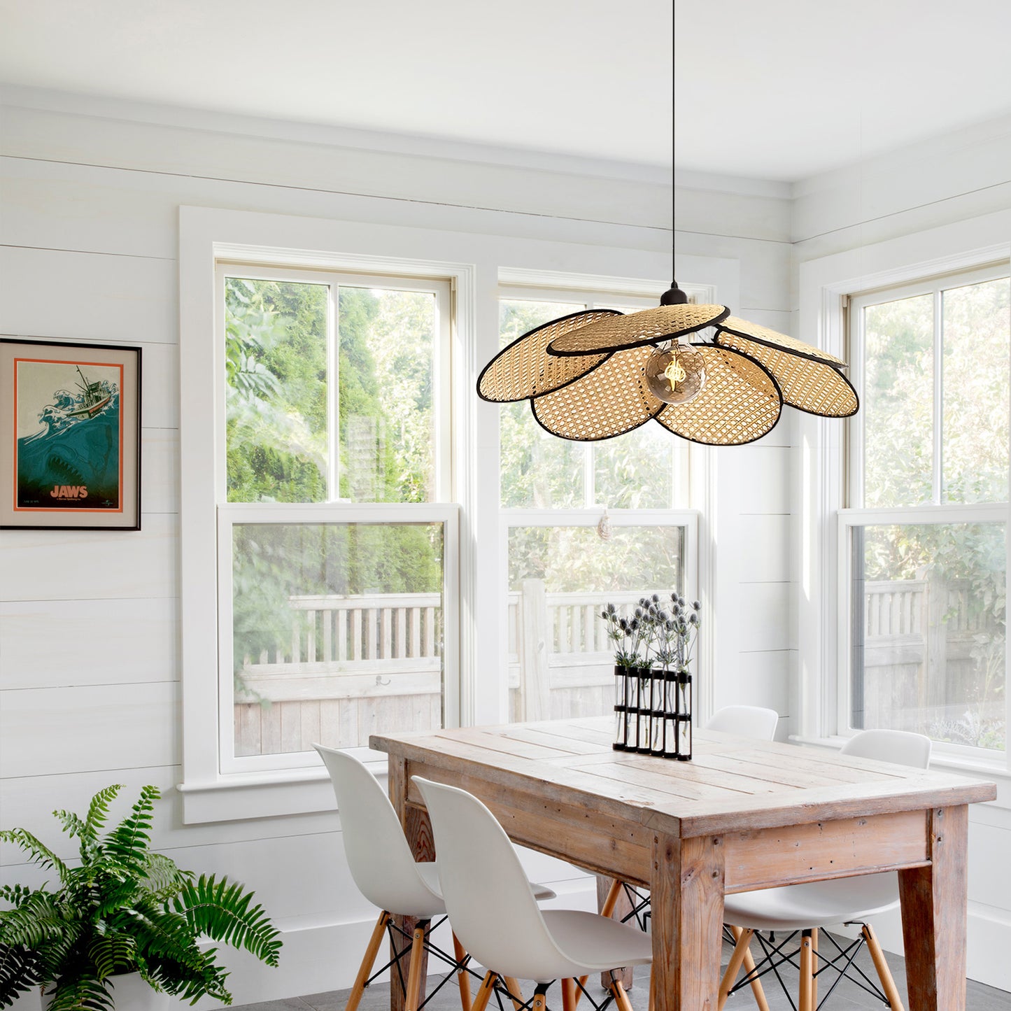 Rattan Screen Chandelier