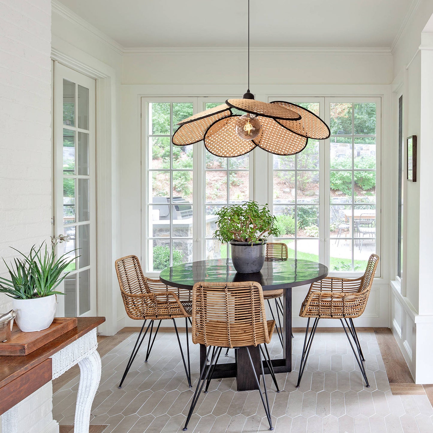 Rattan Screen Chandelier