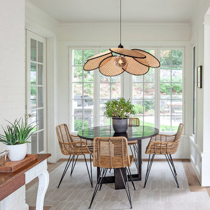 Rattan Screen Chandelier