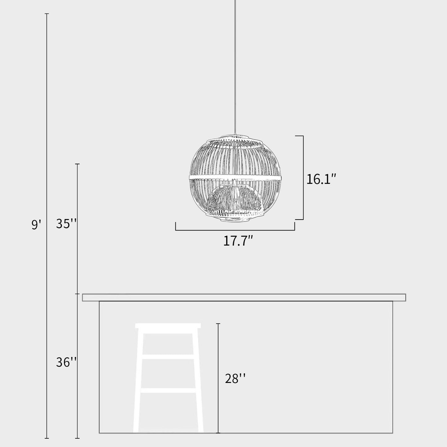 Rattan Woven Pendant Light