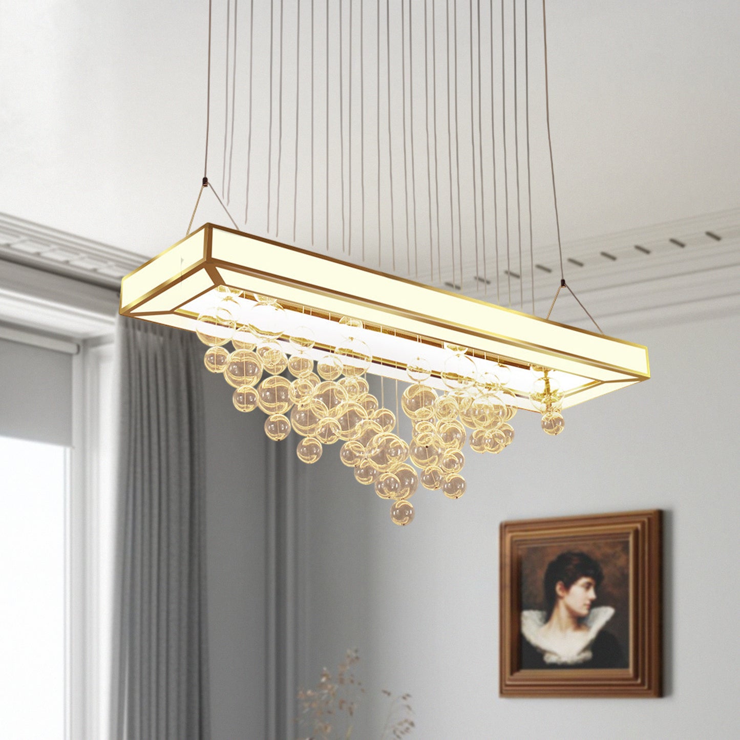 Rectangular Glass Chandelier
