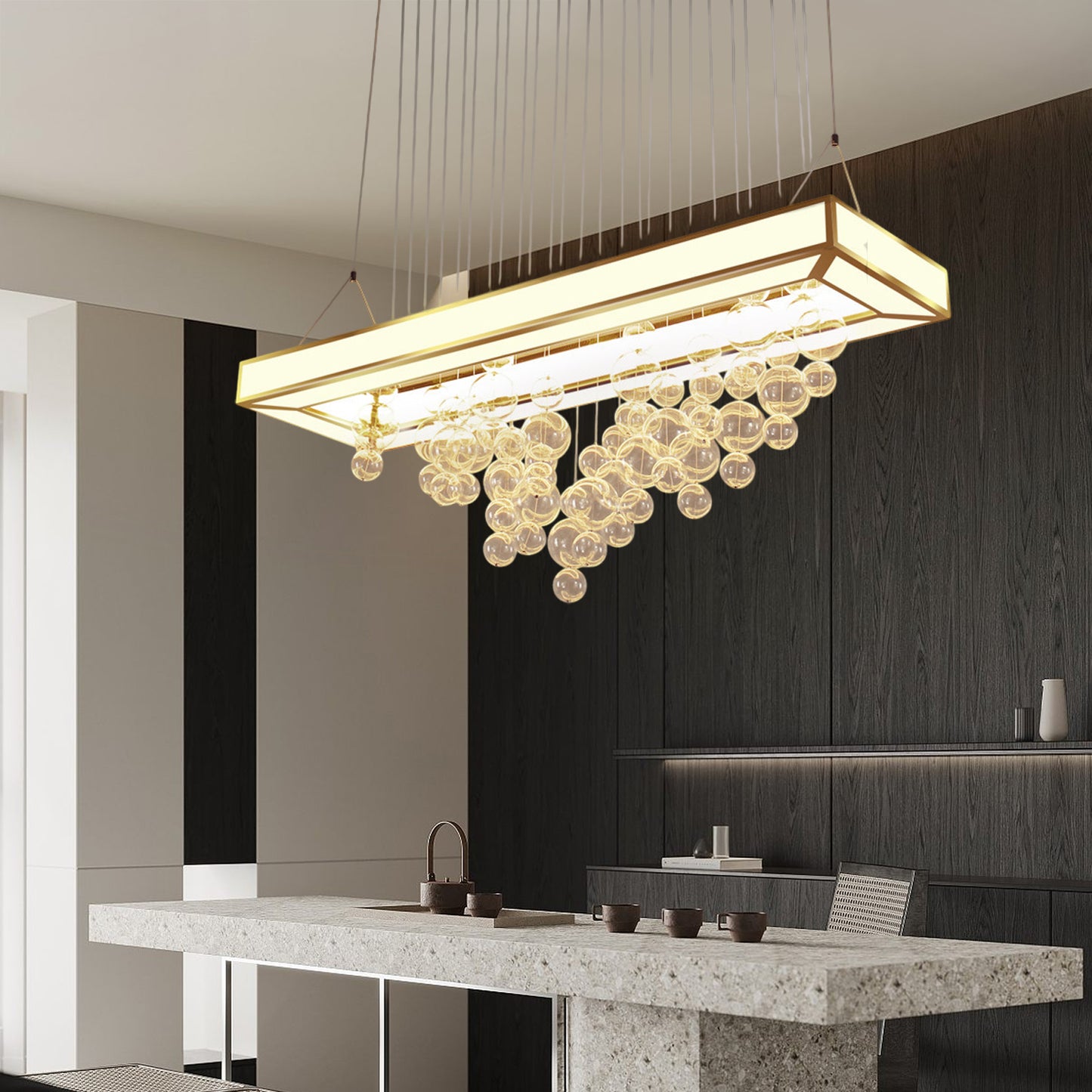 Rectangular Glass Chandelier