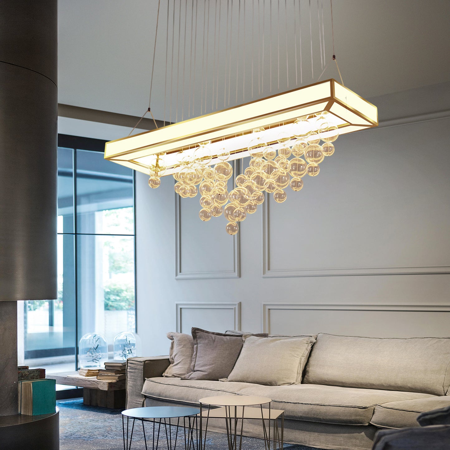 Rectangular Glass Chandelier