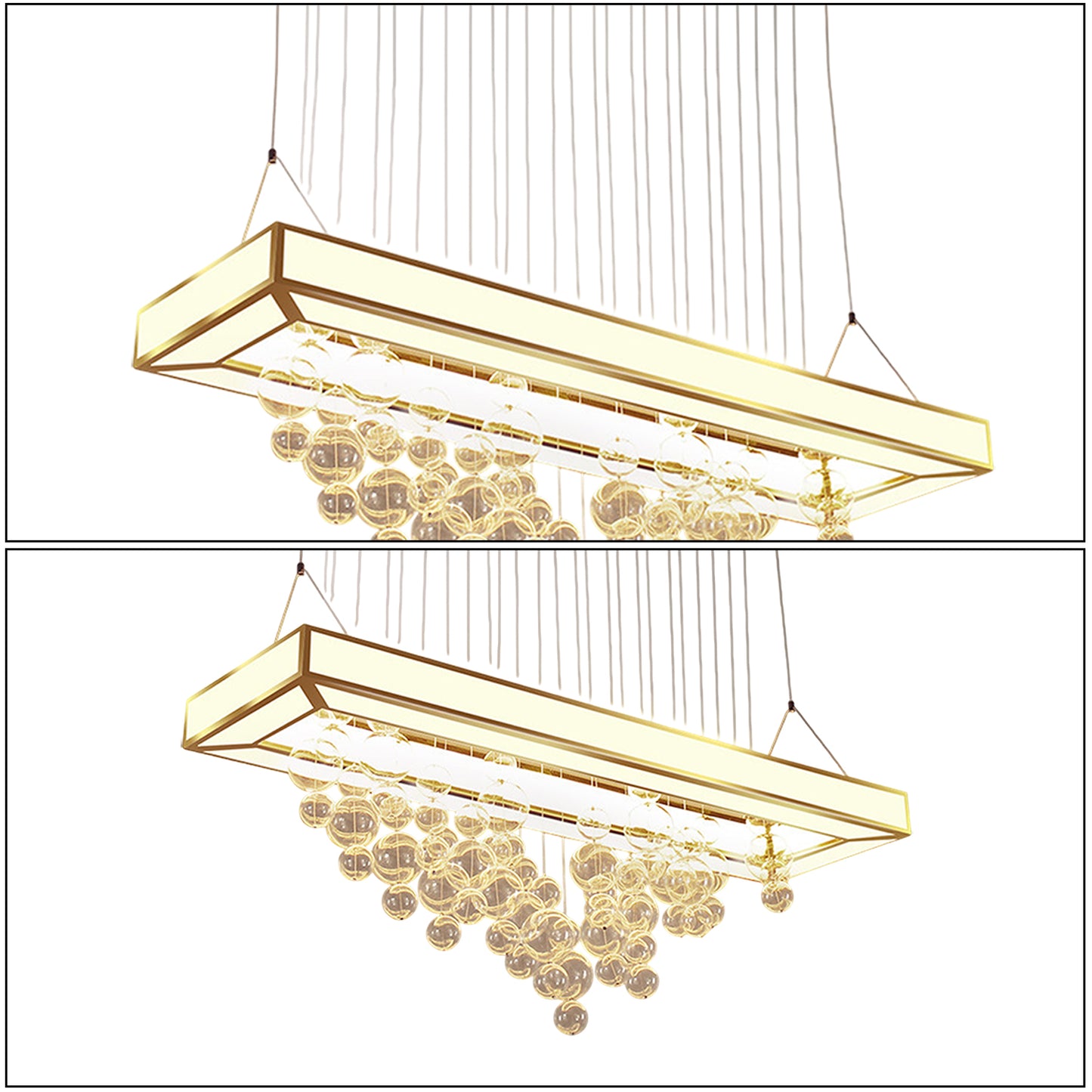 Rectangular Glass Chandelier