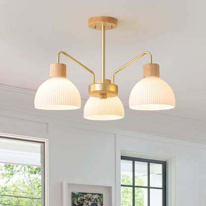 Ribbed Glass Chandelier