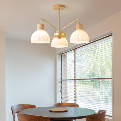 Ribbed Glass Chandelier