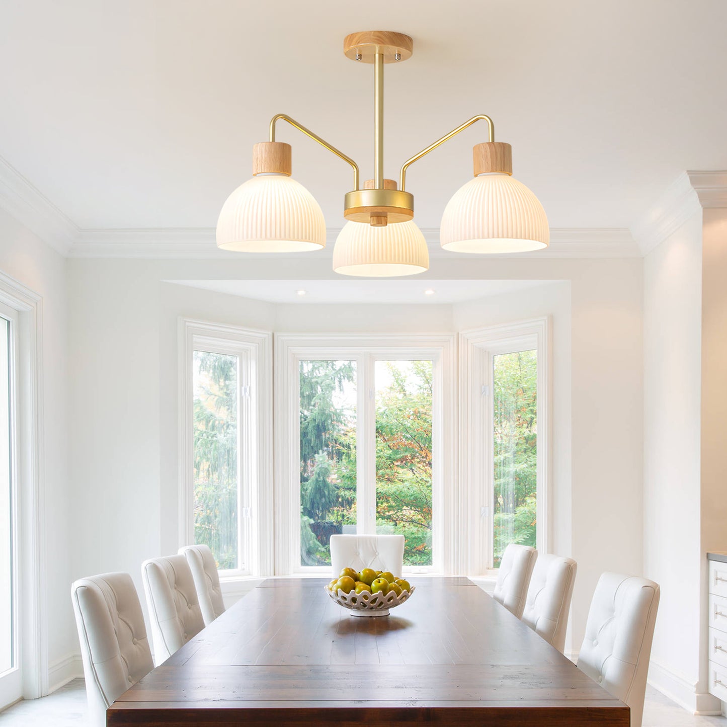 Ribbed Glass Chandelier