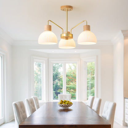 Ribbed Glass Chandelier