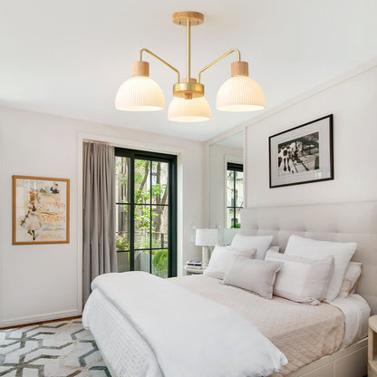 Ribbed Glass Chandelier