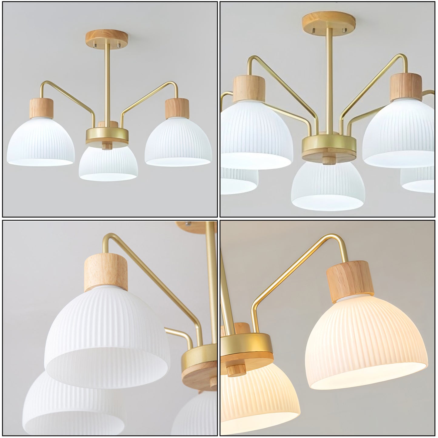 Ribbed Glass Chandelier