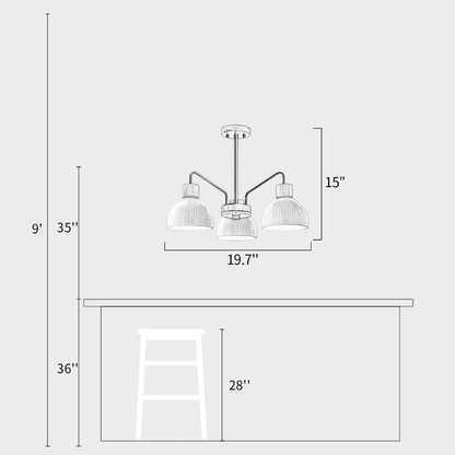 Ribbed Glass Chandelier