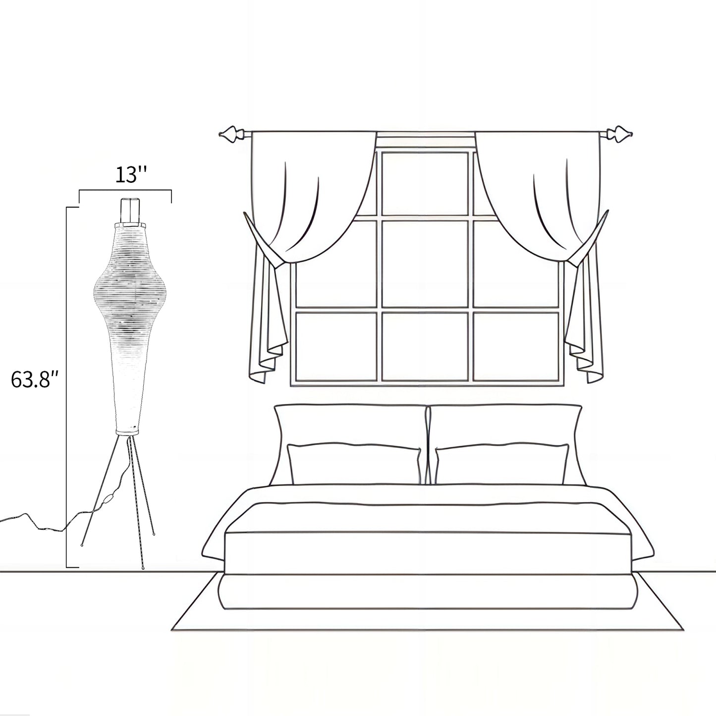 Rice Paper 14A Floor Lamp