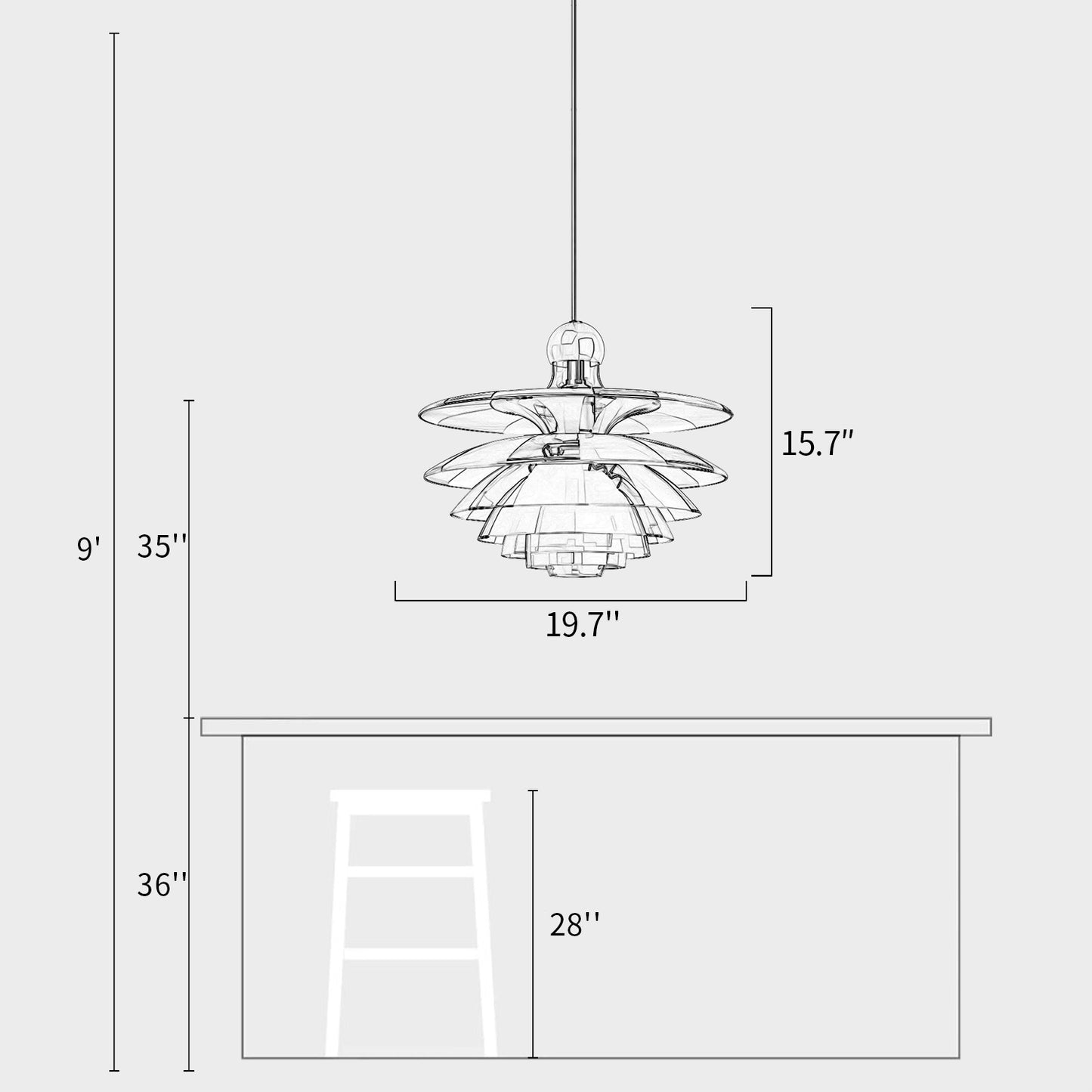 Septima Glass Pendant Lamp