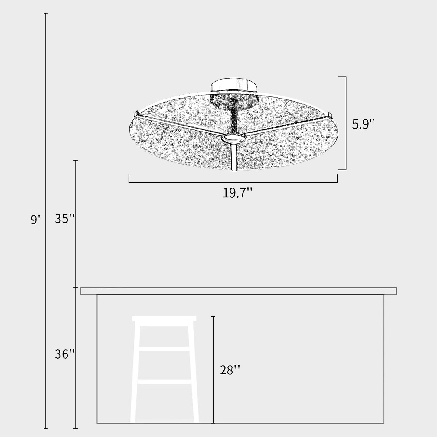 Snowflake Round Ceiling Lamp