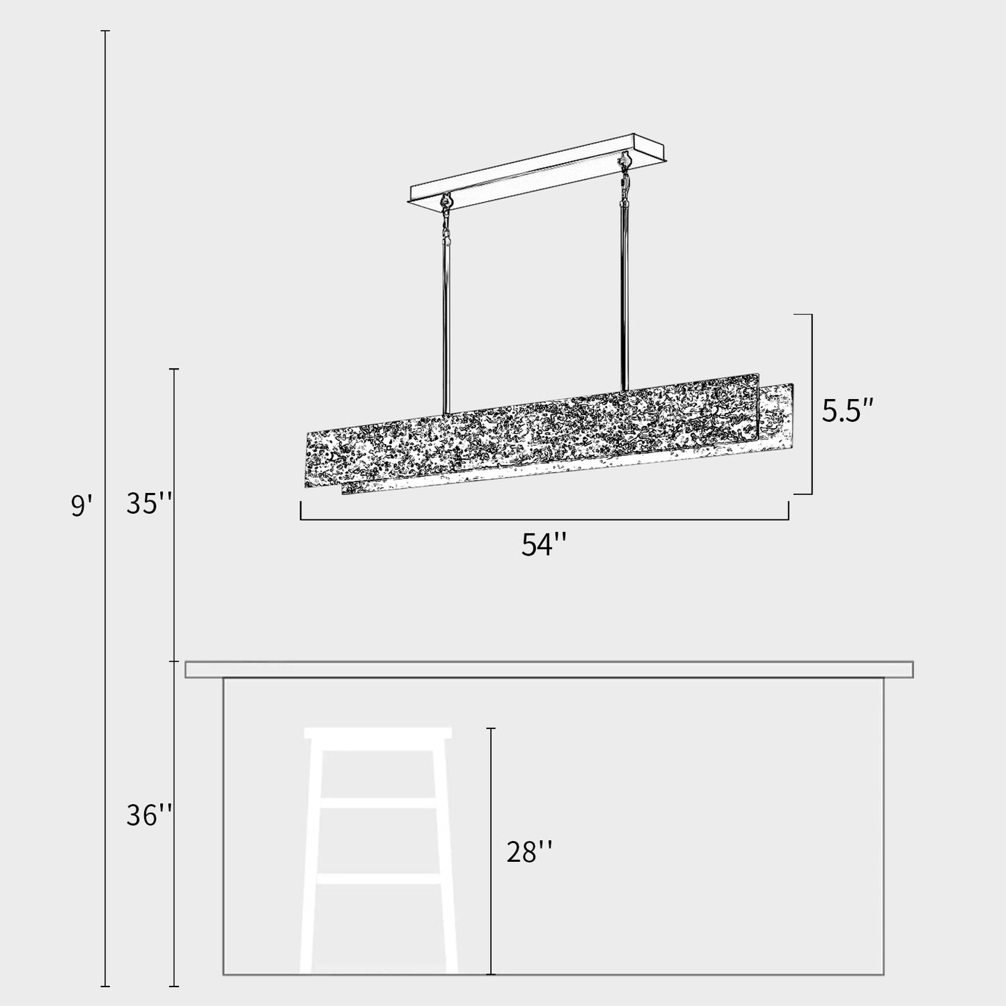 Textured Linear Pendant