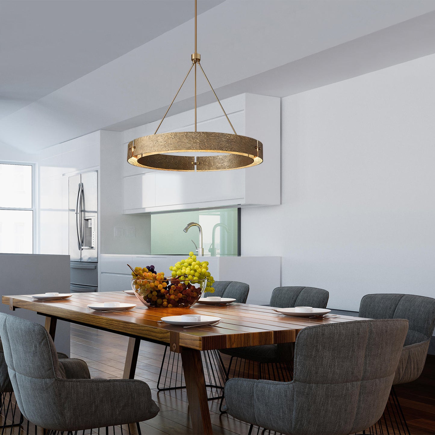 Textured Ring Chandelier