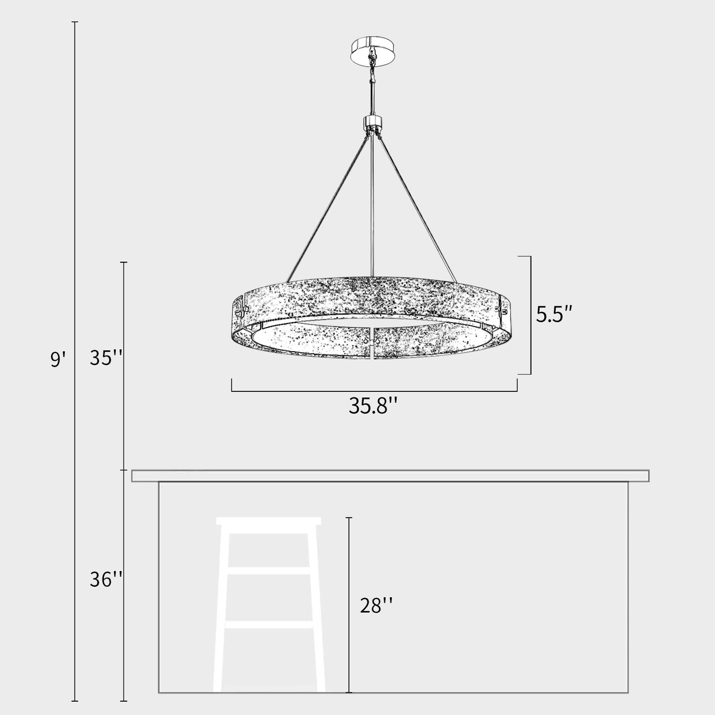 Textured Ring Chandelier