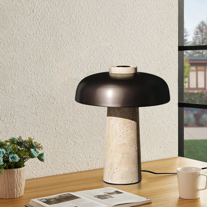 Travertine Mushroom Table Lamp