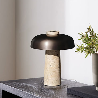 Travertine Mushroom Table Lamp