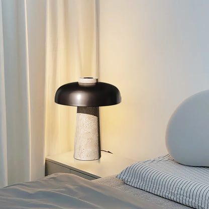 Travertine Mushroom Table Lamp