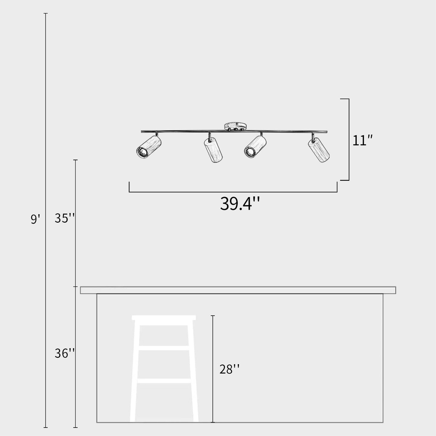 Wood Spotlight Track Light