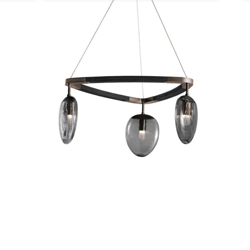Leaf Oval Triple Chandelier
