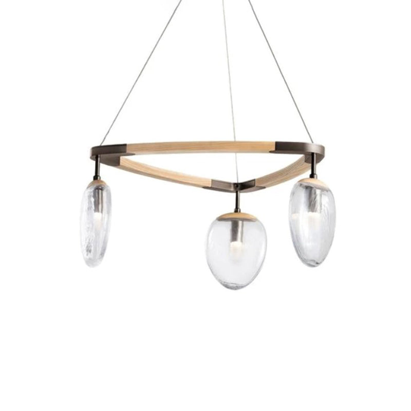 Leaf Oval Triple Chandelier