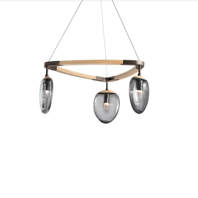 Leaf Oval Triple Chandelier