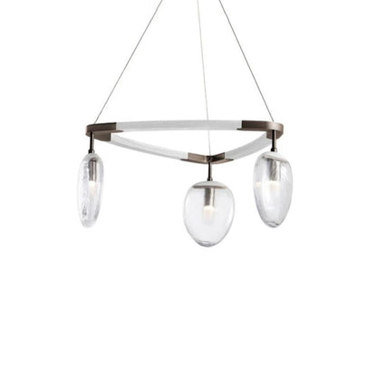 Leaf Oval Triple Chandelier
