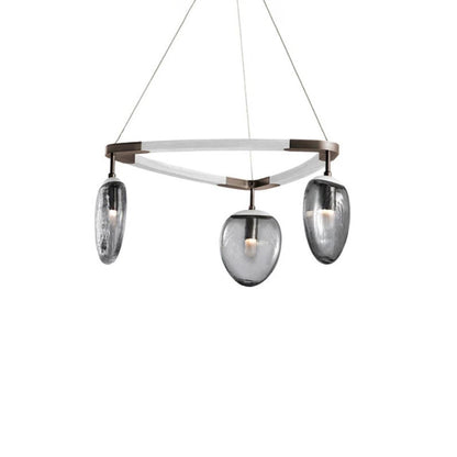 Leaf Oval Triple Chandelier