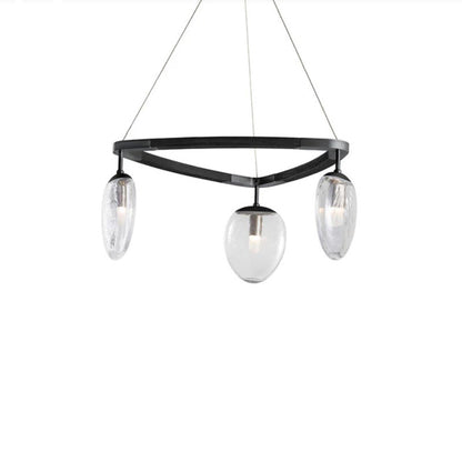 Leaf Oval Triple Chandelier